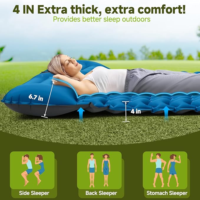 The Ultimate Sleep Solution for Two: Why the 4″ Extra Thick Double Camping Sleeping Pad is a Game-Changer for Outdoor Adventures