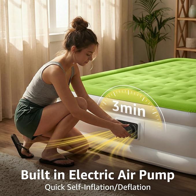 The 18-Inch Elevation: Why YENING’s Built-in Pump Air Mattress is the King of Home, Camping, and Guest Comfort
