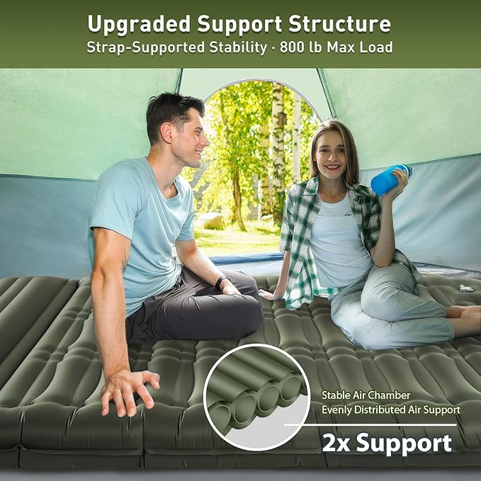 How a 2‑person, foot‑pump inflated mattress with an internal strap support system is changing the way we sleep under the stars—no rocks, no back pain, no compromise.